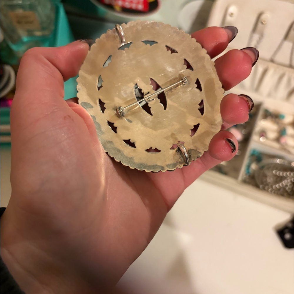 Turquoise Cluster Pin/Pendant - Picture 5 of 7
